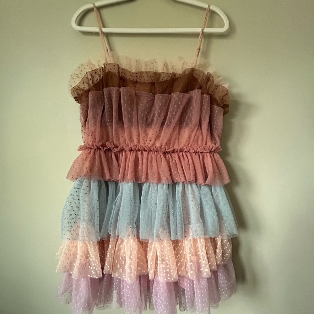 Tulle Ruffle Mini Dress